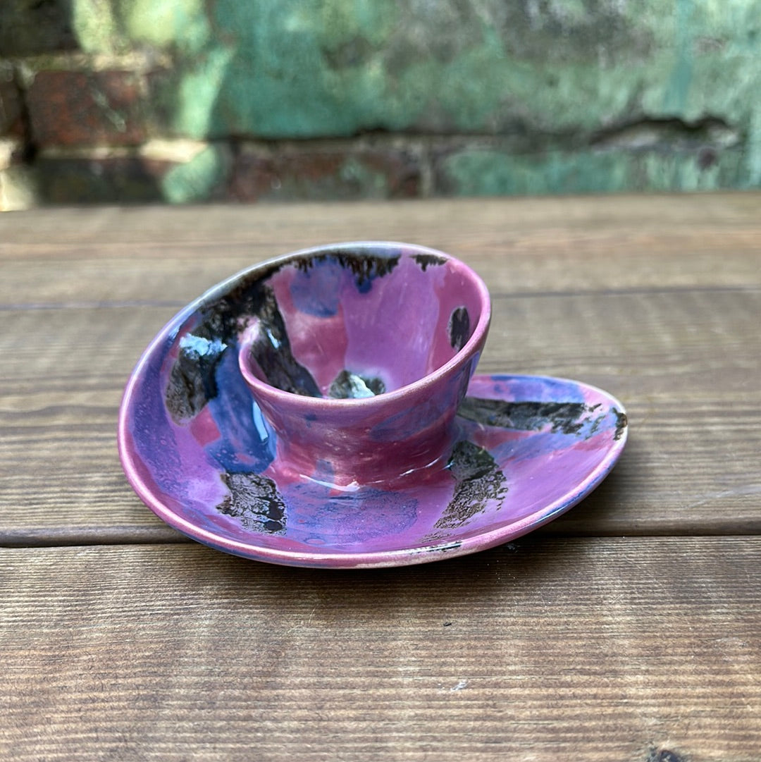 MINI PURPLE STRIPES Swirl Bowl #36