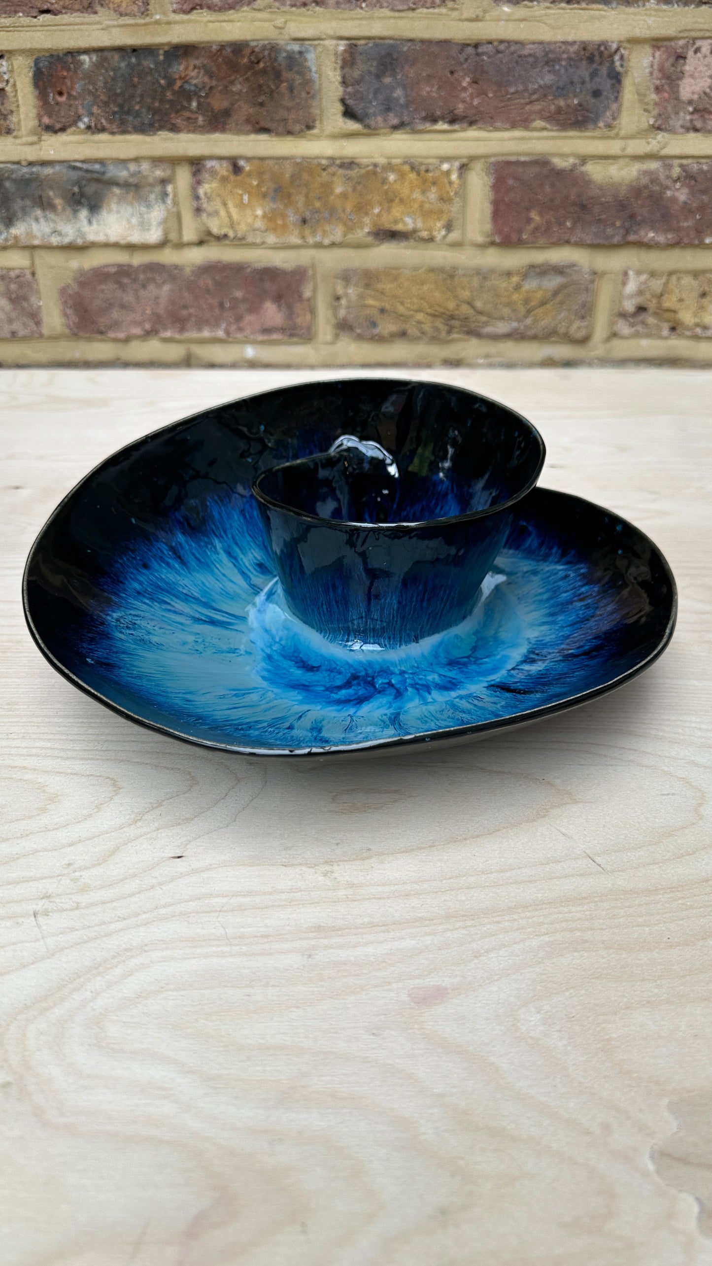 SECONDS SALE  - SEC #L5 Magic Blue Swirl Bowl - *hairlinecrack