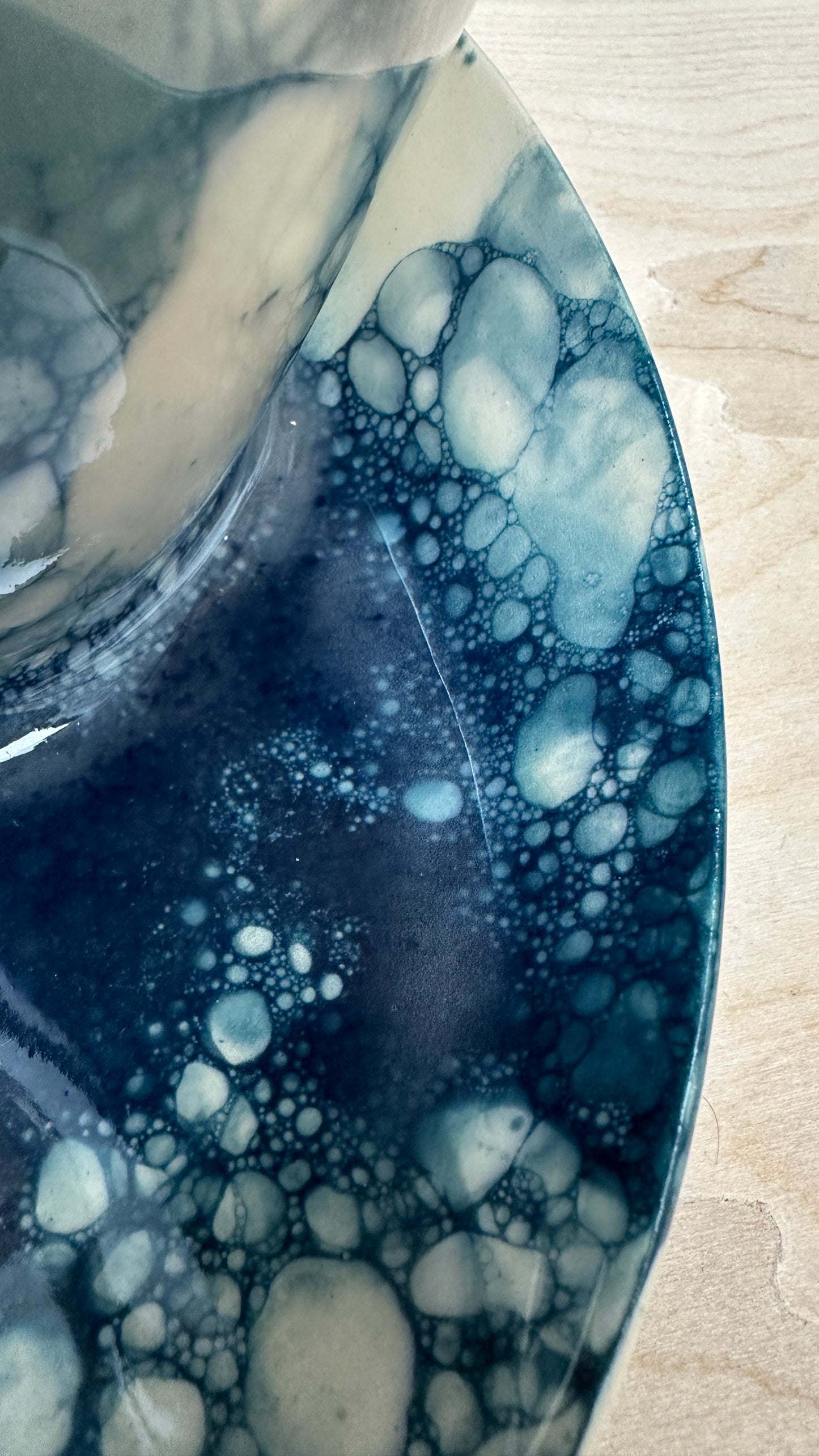 SECONDS SALE  - SEC #L2 Mermaid Bubble Swirl Bowl - *crack, not structural