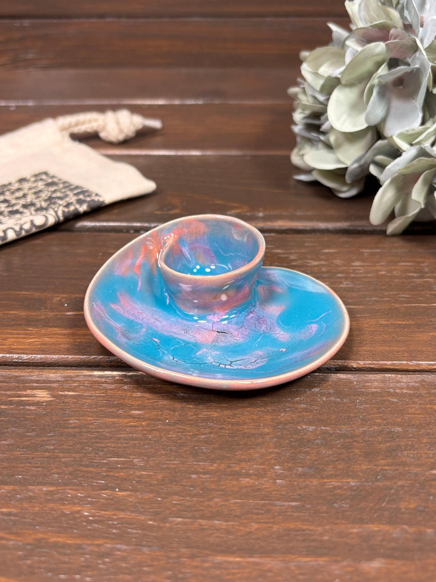 #40 Tiny Glaze Effect Swirl Bowl