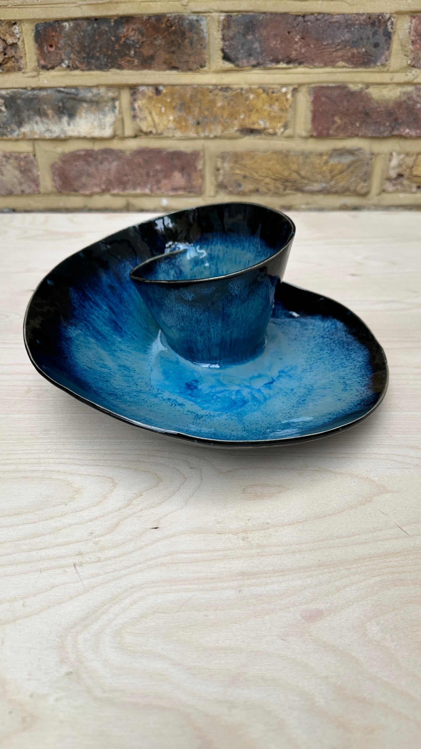 SECONDS SALE  - SEC #L7 Magic Blue Swirl Bowl - *hairlinecrack