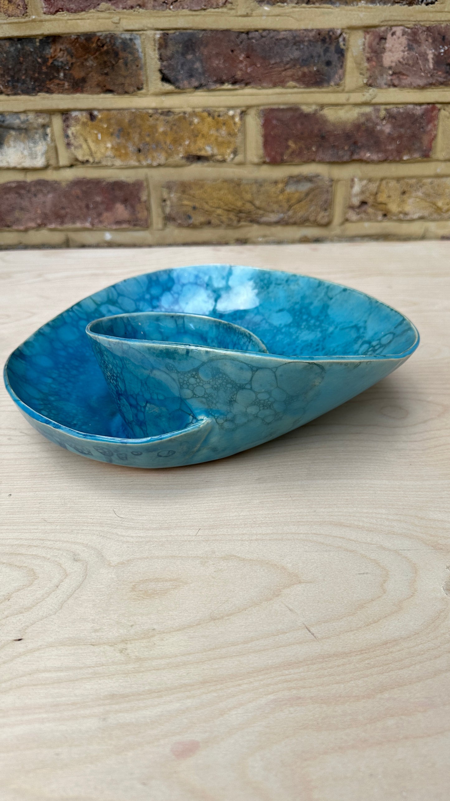 SECONDS SALE  - SEC #XL6 Glaze Effect Swirl Bowl - *glaze