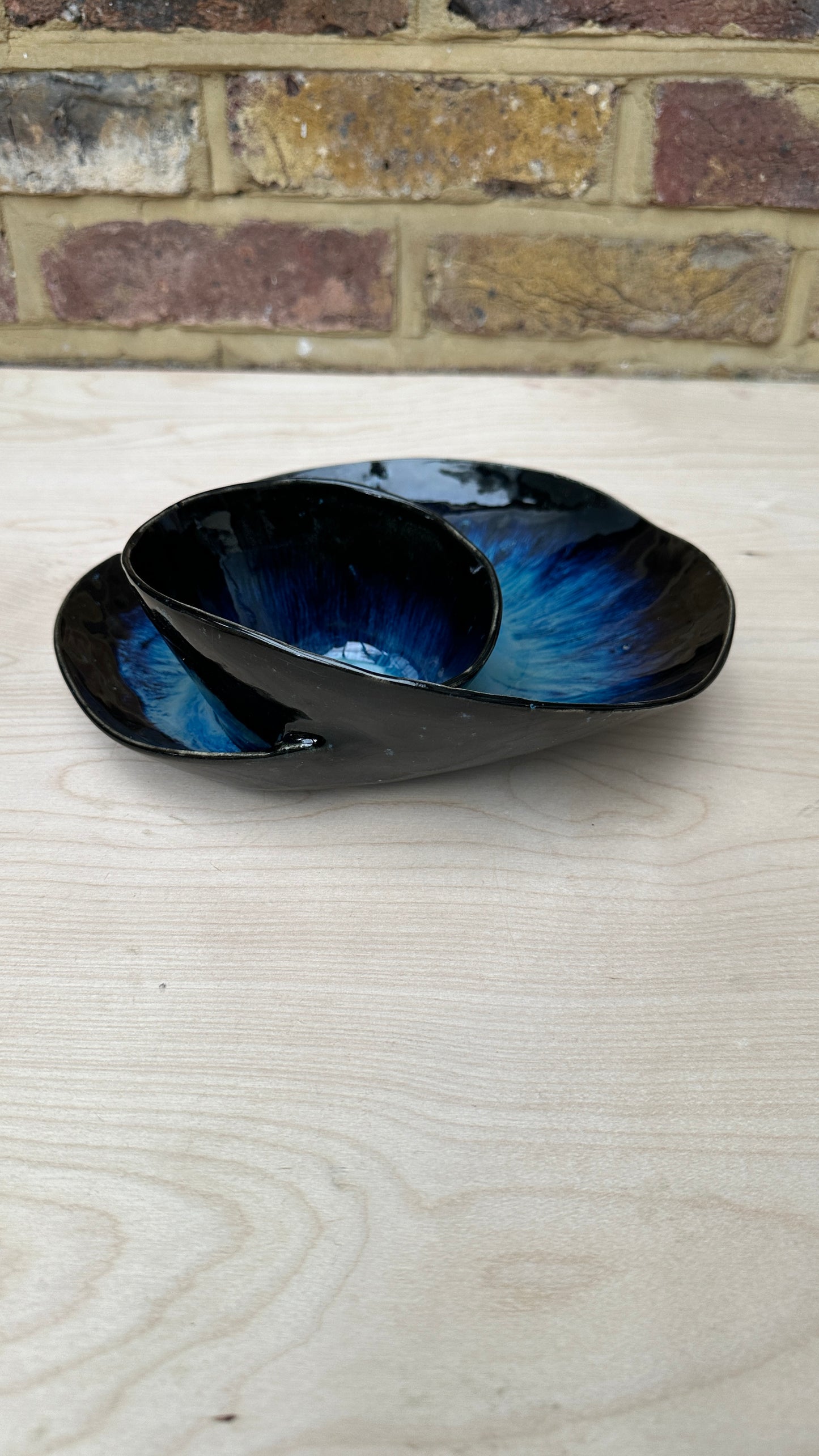 SECONDS SALE  - SEC #MED3 Magic Blue Swirl Bowl - *hairline crack