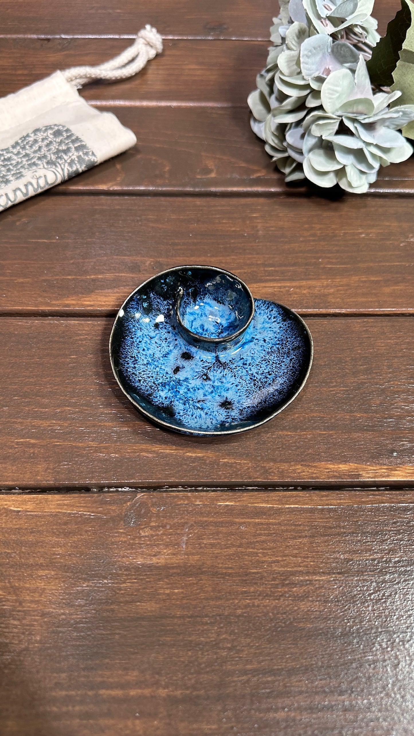 #17 Tiny MAGIC BLUE Swirl Bowl