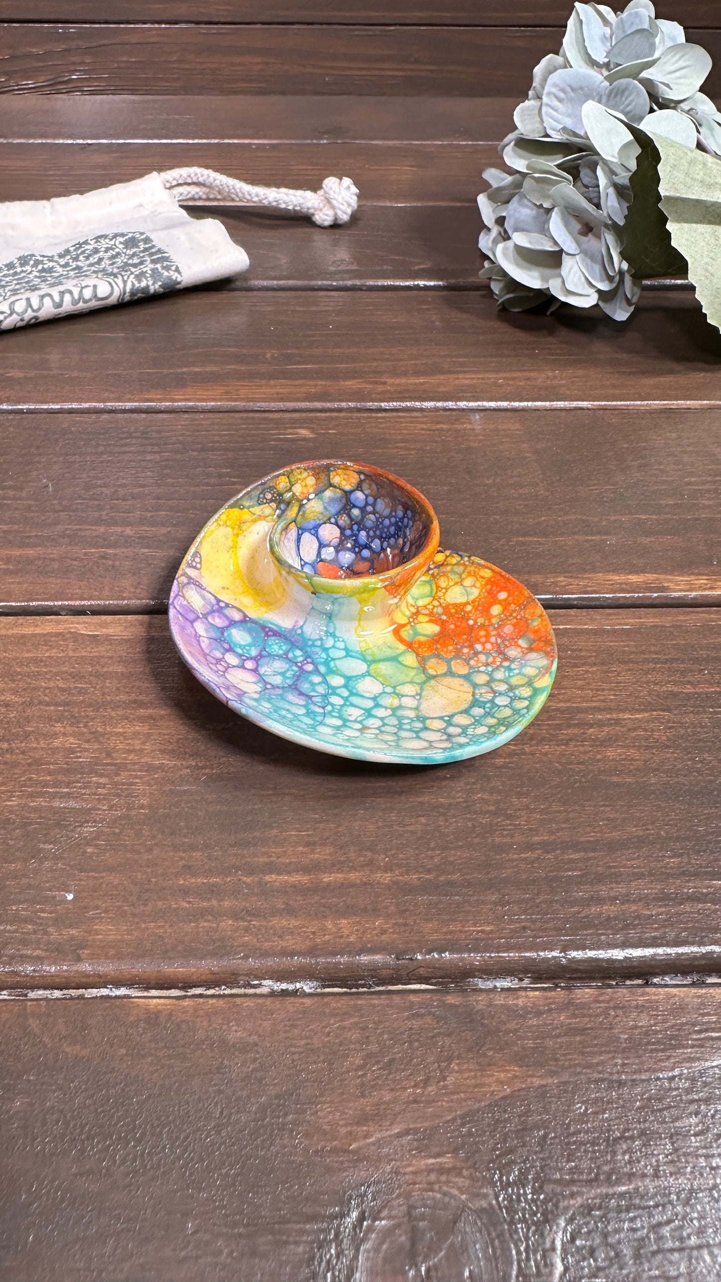 #27 Tiny RAINBOW BUBBLES Swirl Bowl