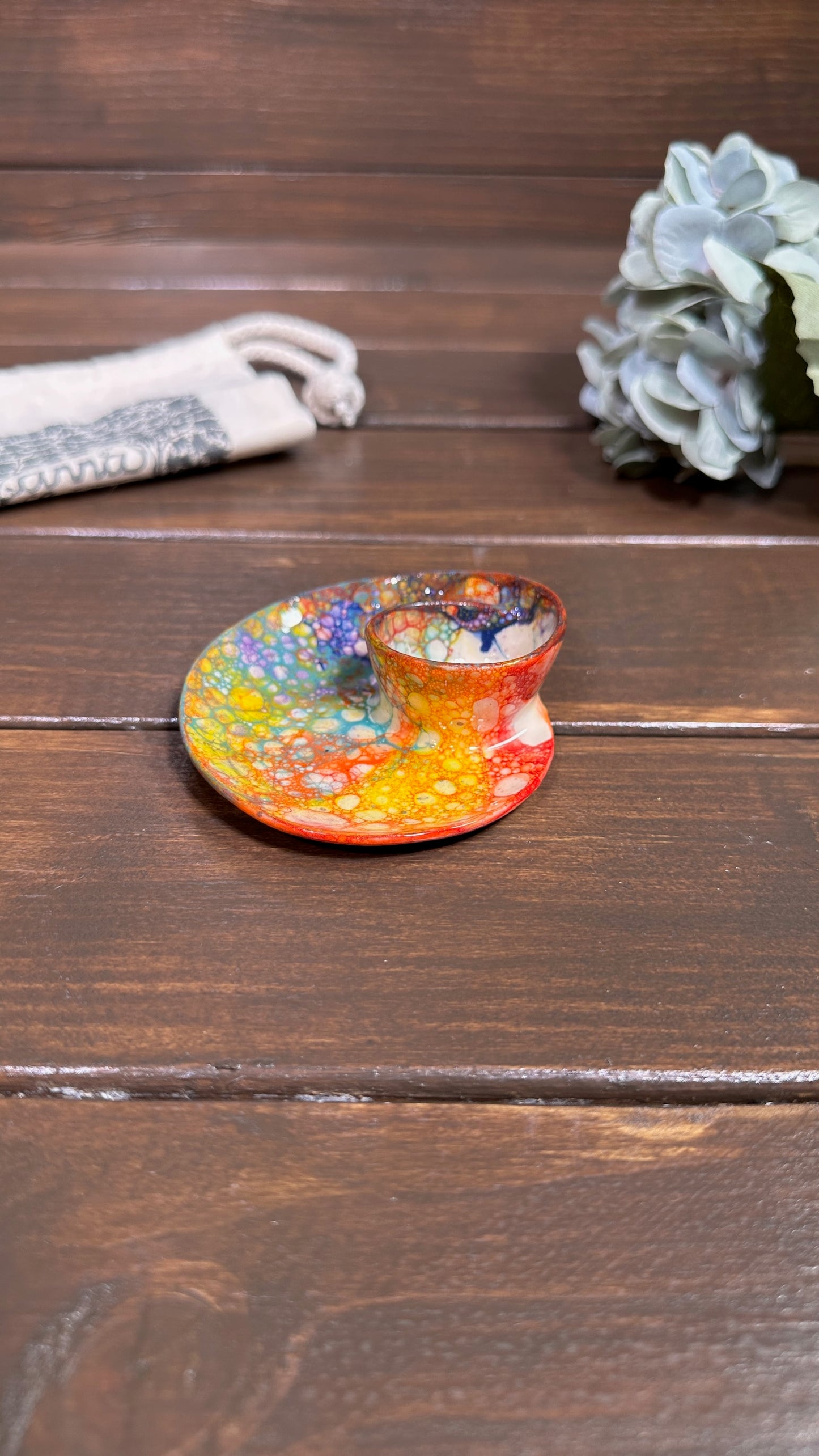 #28 Tiny RAINBOW BUBBLES Swirl Bowl