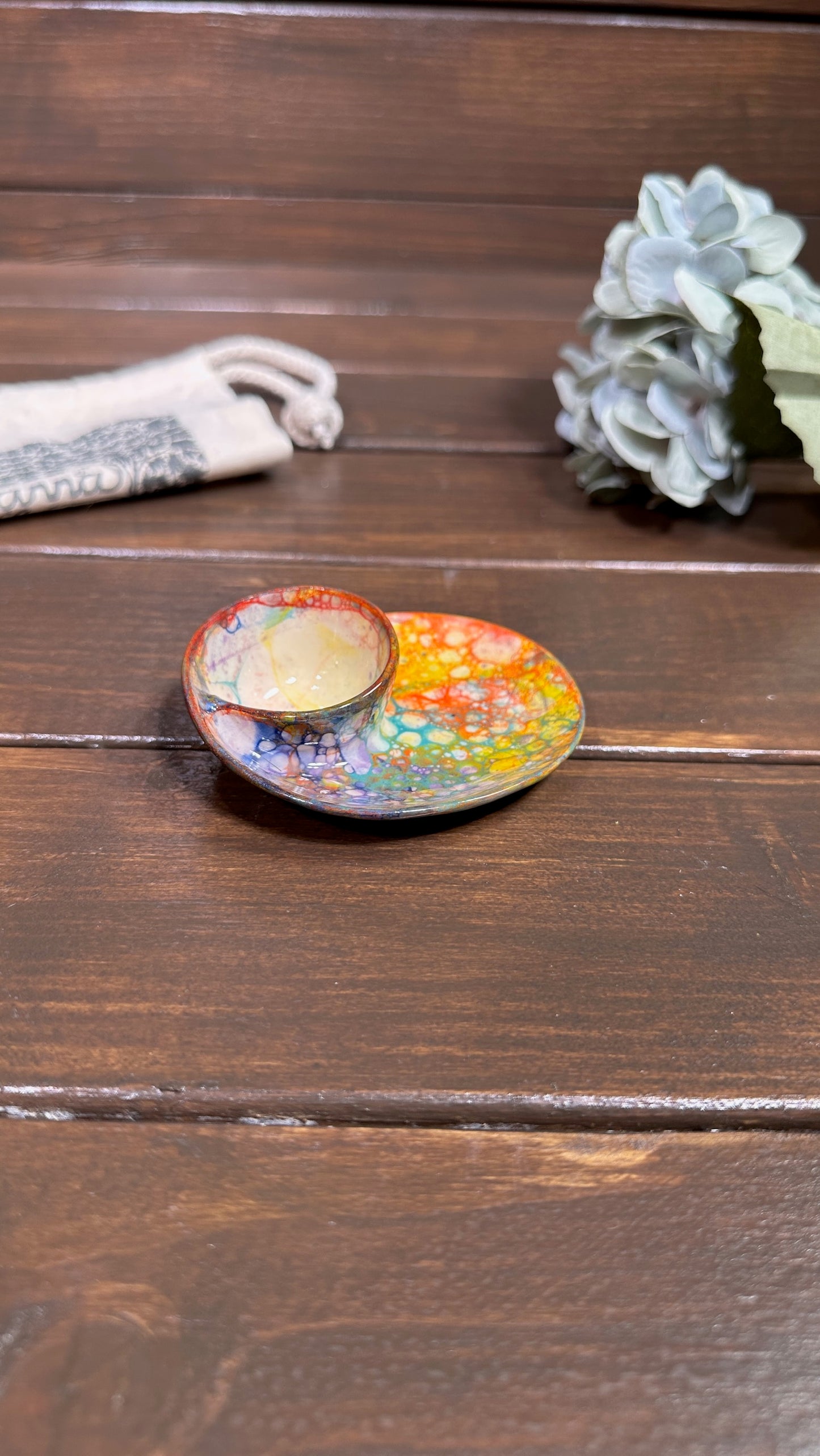 #28 Tiny RAINBOW BUBBLES Swirl Bowl