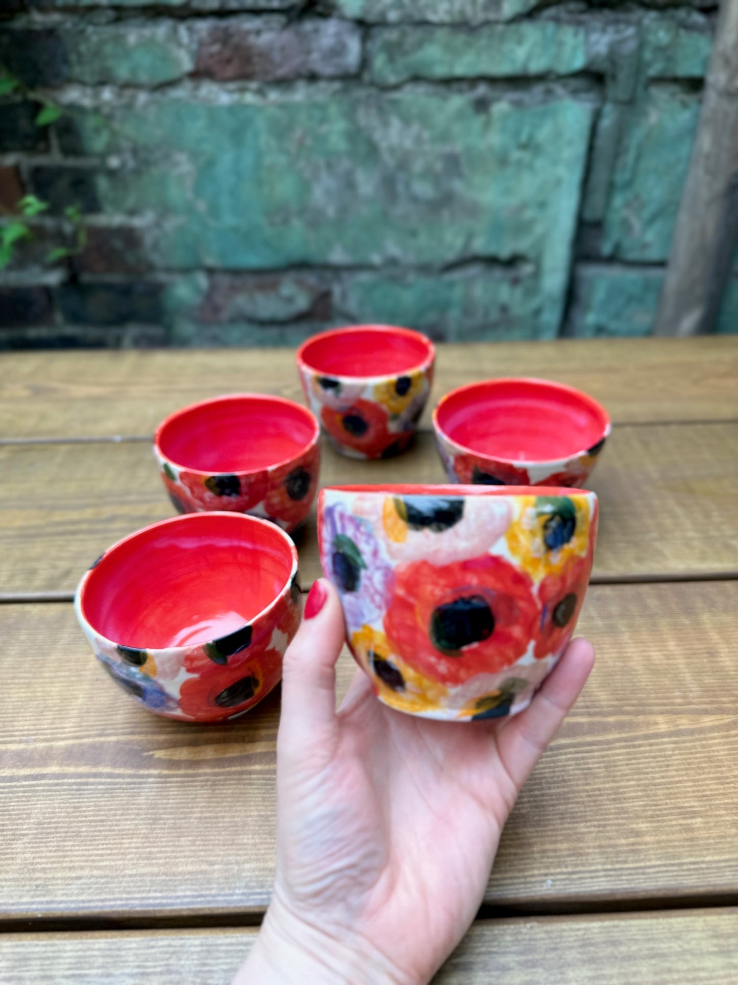POPPY FLOWERS TUMBLER - only 4 available!