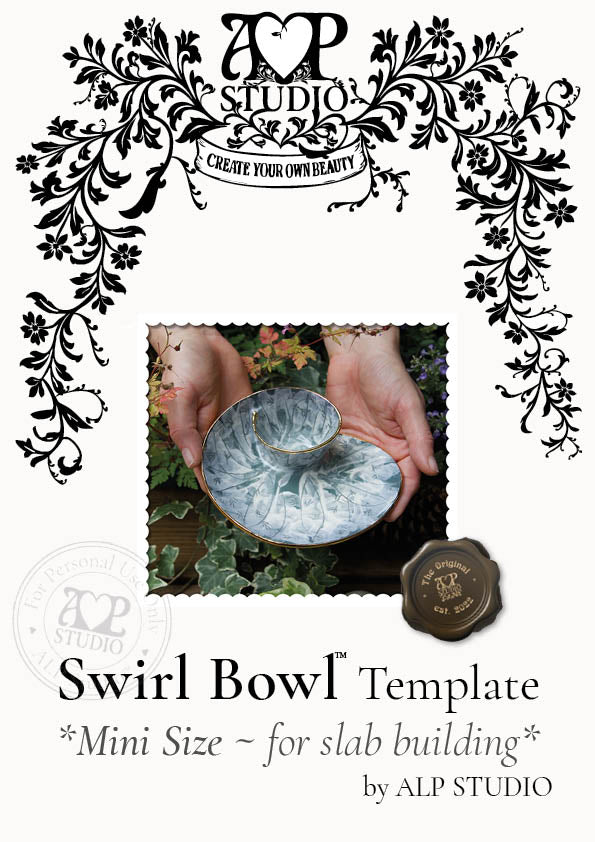 Printable Pottery Template  — Swirl Bowl Mini
